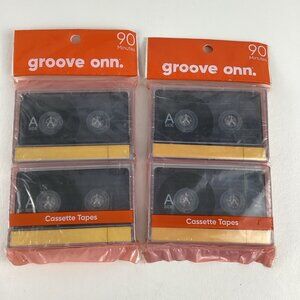 Groove Onn Cassette Tapes 90 Minute Blank Tapes Lot 2 Packs New 2019 Retro